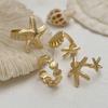 4Pcs/Set Starfish Scallop Adjustable Open Rings For Women Trendy Geometric Gold Color Ring Summer Beach Jewelry Accessory