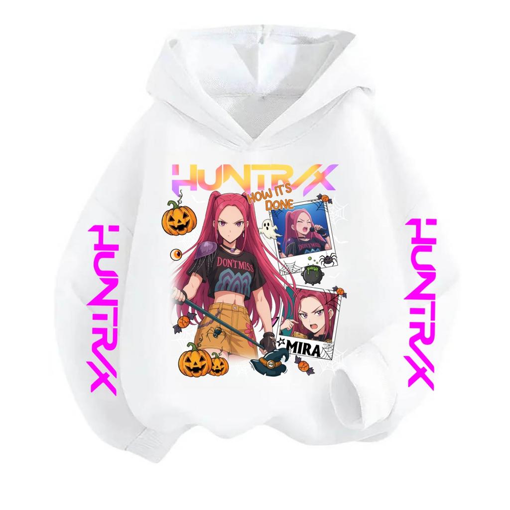 KPop Demon Hunter Cartoon Girl Boy Hooded Sweatshirt Children Fashion Casual Top Casual Girl Boy Costume