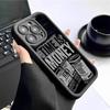 Zeit ist Geld: Schwarze Rillen-iPhone 15/16/17 Hülle mit Diamantsand und Augenmuster