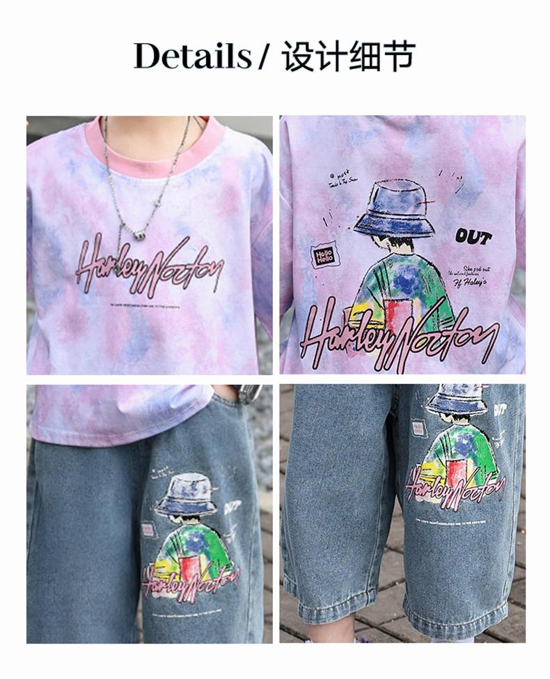 Boys' Summer Short Sleeved Set 2026 New Fashionable Children's Summer Dress Boys' Baby Jeans Two Piece Set Trendy