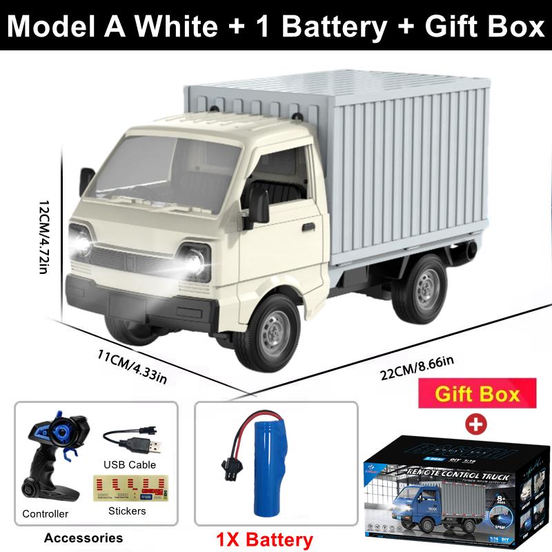 1:16 Remote Control Car Simulation Drift Climbing Rc Truck Led Small Cargo Vehicle Model Electric Toy For Kids Birthday Gifts