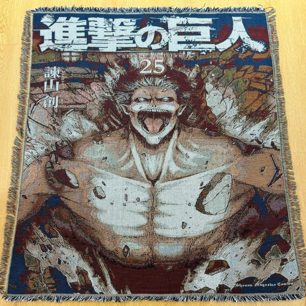 Custom Japanese Anime Wall Hanging Tapestry Woven Cotton Throw Blanket
