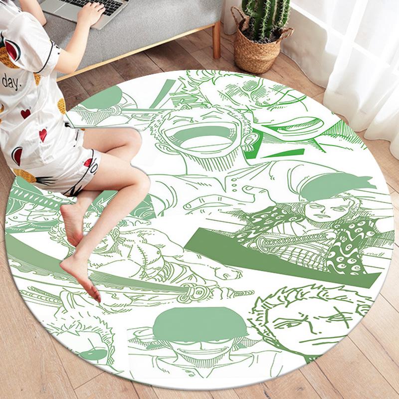 Roronoa Zoro Round Area Rug Carpet Rug For Living Room Bedroom Sofa Playroom Decor Nonslip Floor Mat
