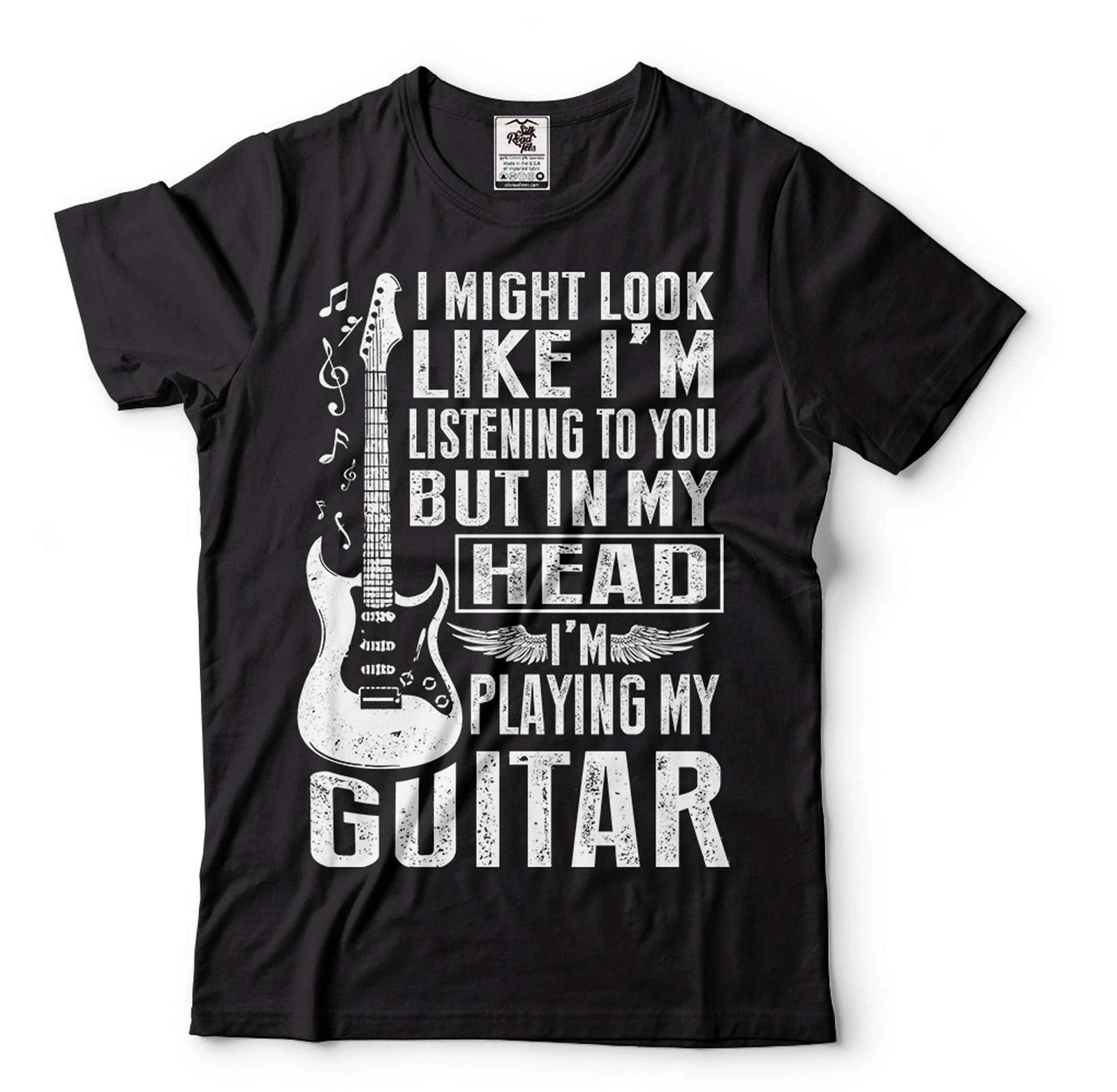 Guitarist Shirt In My Head I m Playing Guitar Shirt Guitarist Gifts Guitar Shirt XL