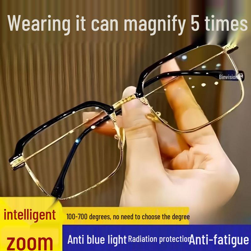 Auto-Adjust Dual-Use Smart Zoom Reading Glasses for Near and Far Vision