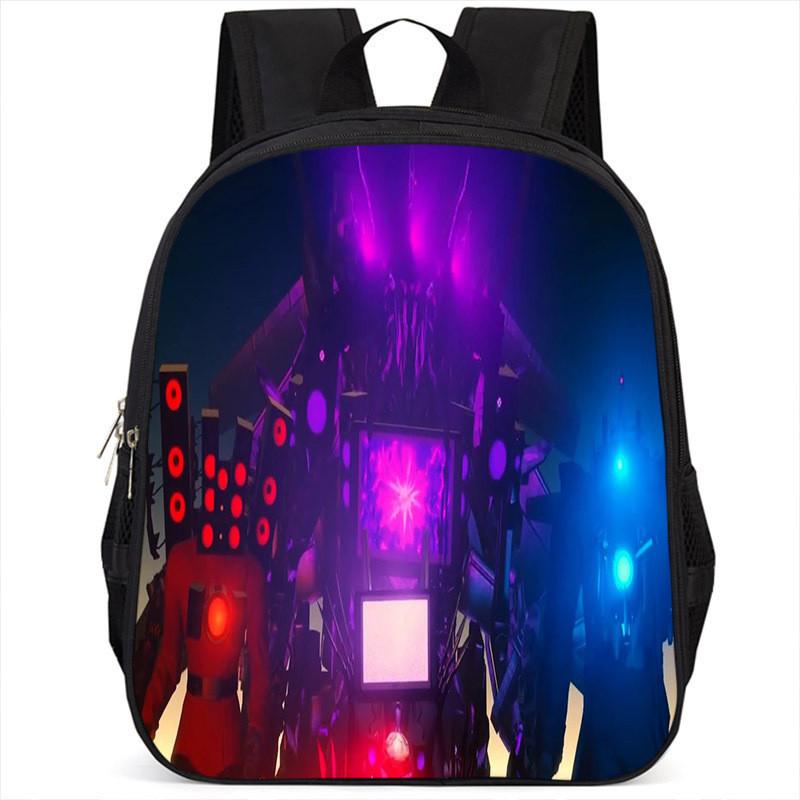 Fashionable Skibidi Toilet Kids Backpack Large Capacity Nylon Bag Unisex Design