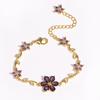 2026 New Korean Light Luxury Trendy Diamond-Inlaid Five-Petal Flower Branch Leaf Women's Bracelet Creative Versatile Flower