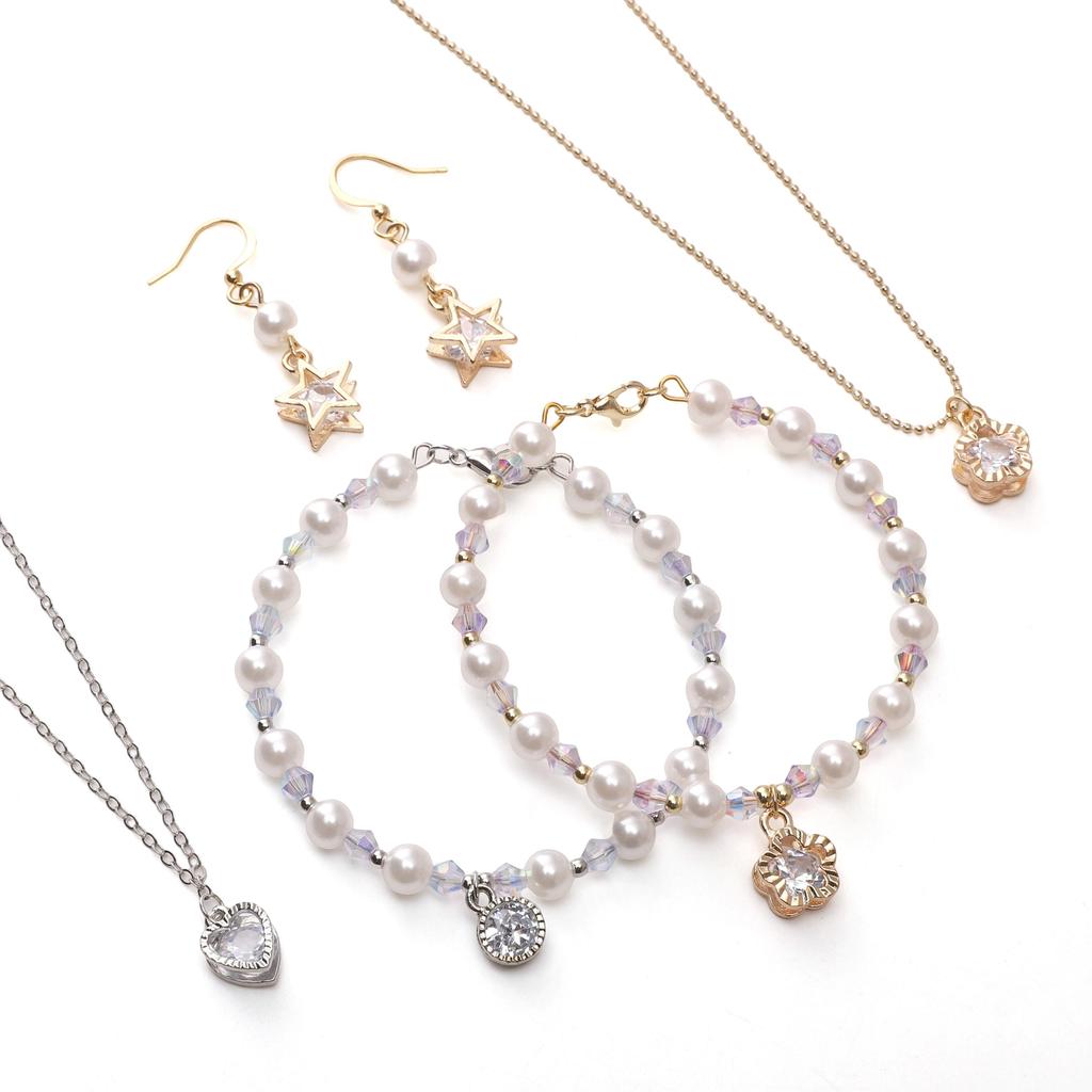 Alloy Charms Inlaid Zircon Heart Star Rhinestone Pendant Accessory For DIY Earring Necklace Accessories