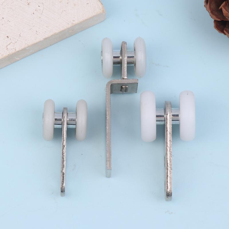 2Pcs Curtain Rails Pulleys Sliding Door Pulley Hanging Track Pulley Block For Sliding Door Cabinets Window Hardware
