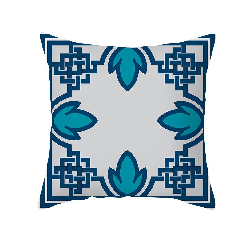 Colorful Geometric Pattern Series Peach Skin Pillowcase Simple Sofa Office Cushion Pillowcase