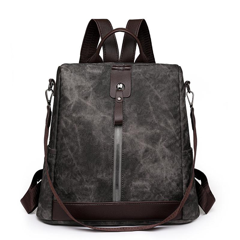 

Рюкзак на молнии, женский цветной рюкзак, женский противоугонный школьный рюкзак чёрный