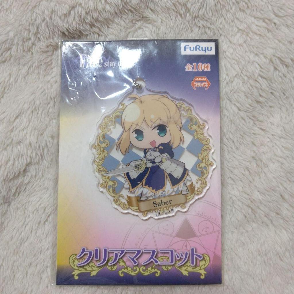 [USED] Fate/stay Night 3 Acrylic Keychain Clear Mascot Saber