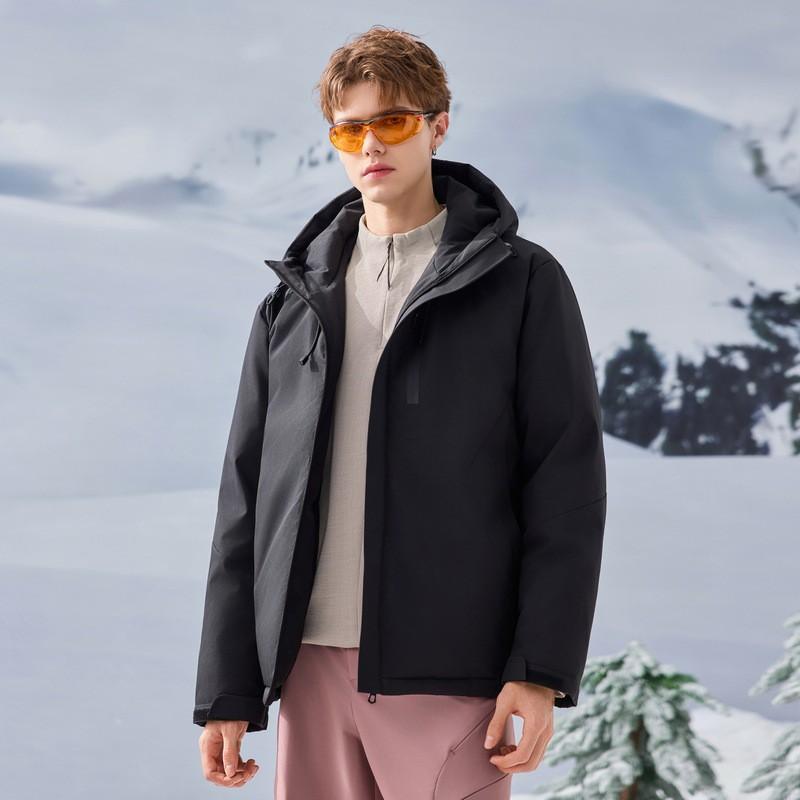Mens Winter Hooded Down Jacket Warm Thick Casual Outdoor Parka Youth 85-90% White Duck 600 Fill Power