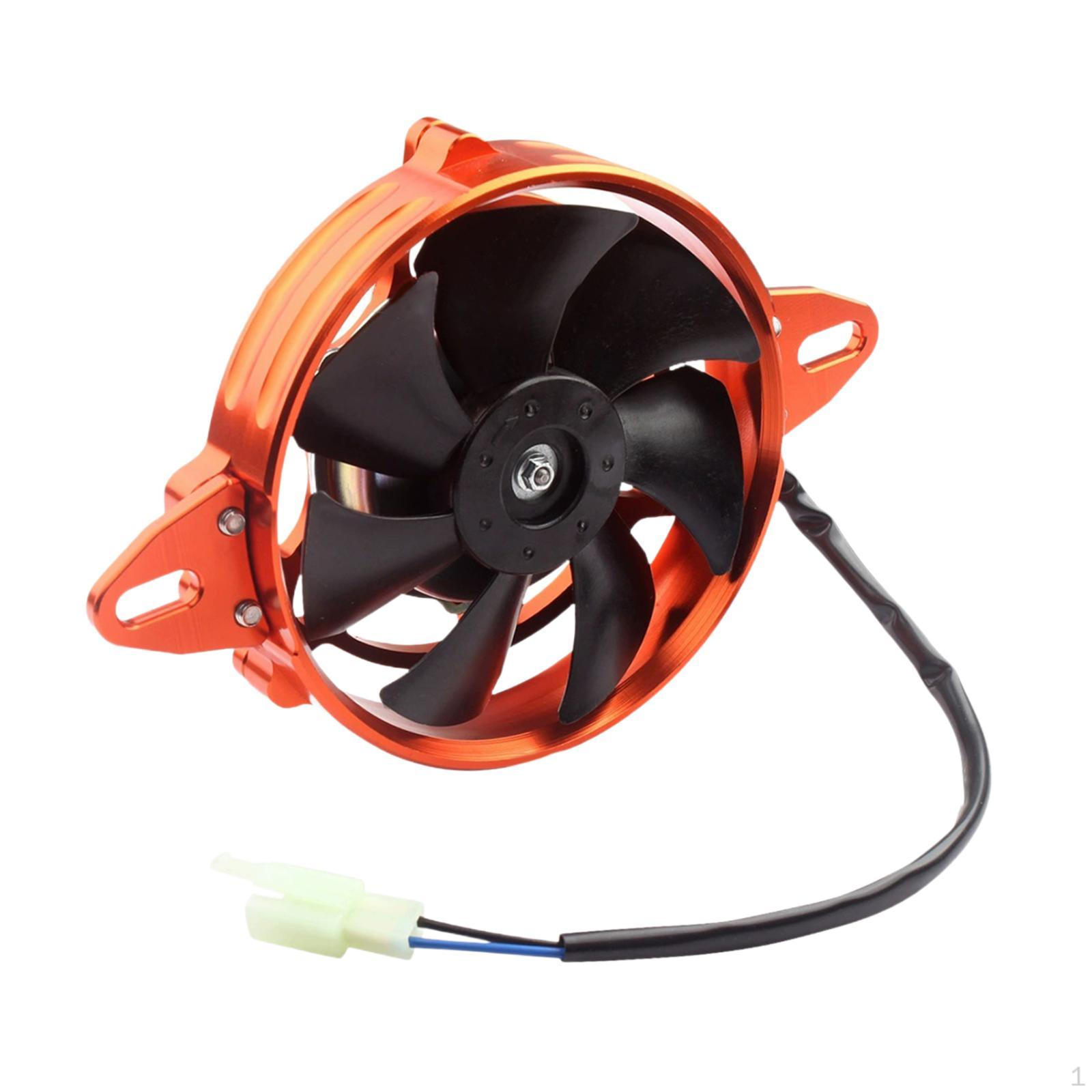 

4-дюймовый электрический вентилятор охлаждения, простая установка, радиаторный вентилятор из алюминиевого сплава для 125-кубового квадроцикла оранжевый