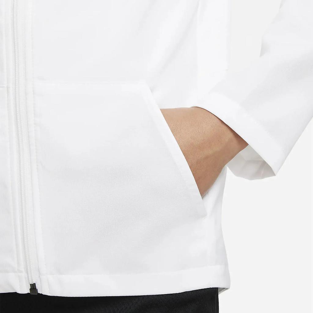 Nike Dri-FIT Solid Logo Woven Training Hooded Jacket Kids Jackets White DO7095-100