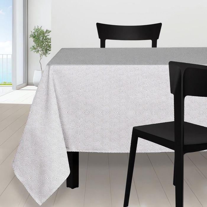 Nappe rectangle 140X240 cm PAON blanc, par Soleil d'Ocre