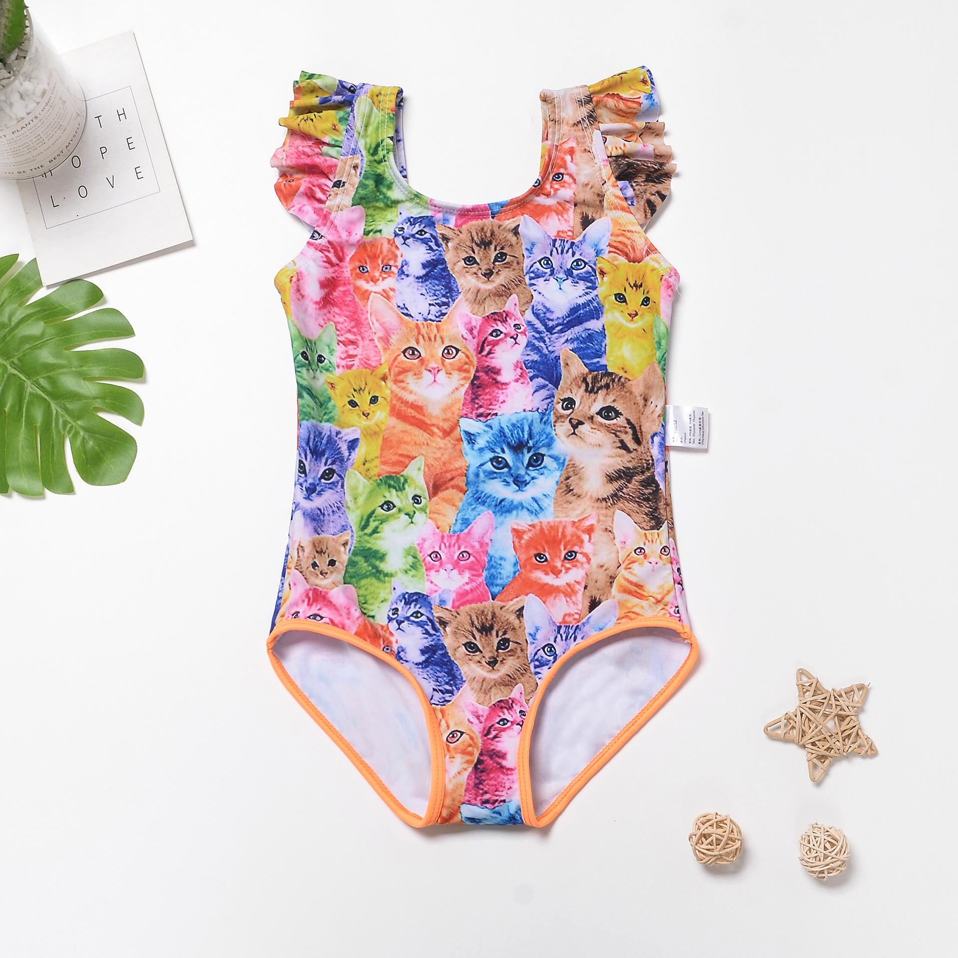 

Европейский и американский купальник-бикини халтер с принтом бабочек, цельный, с открытой спиной Size 120 (Height 110cm, Weight 19kg)