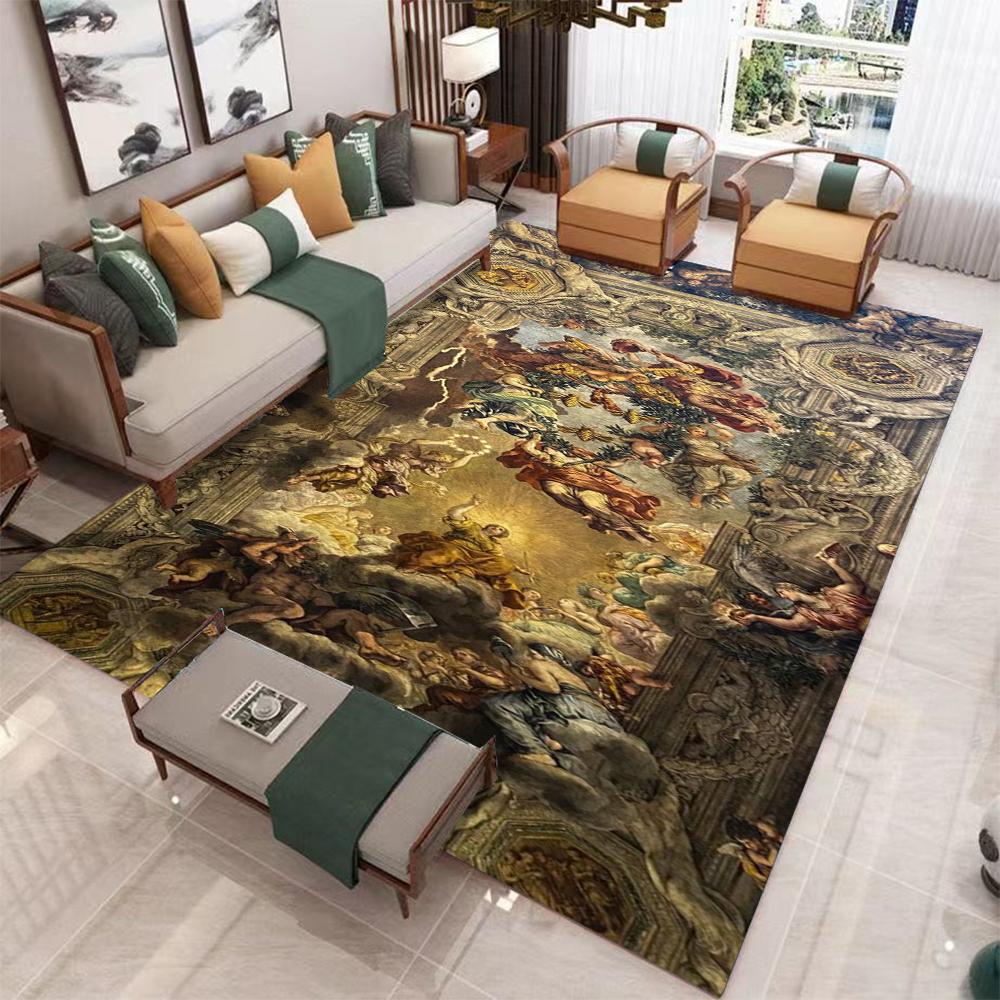 Jesus Believers Religion Art Carpet Living Room Sofa Study Bedroom Entrance Door Mat Anti Slip Washable Home Decoration Carpet