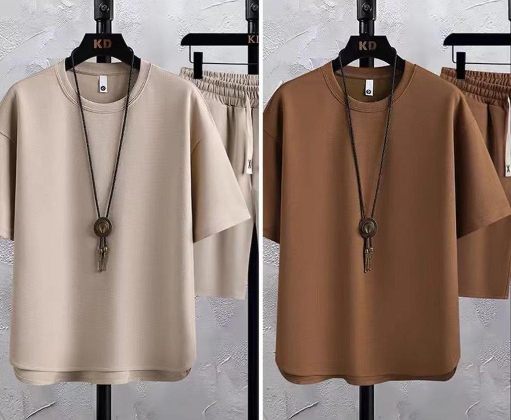 Men's Summer Quick-Dry Waffle Two-Piece Sports Suit