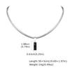 Vnox Men's Stainless Steel Flat Cuban Chain Adjustable Necklace with Square Black Zircon Pendant, Hip Hop Jewelry Gift for Him
