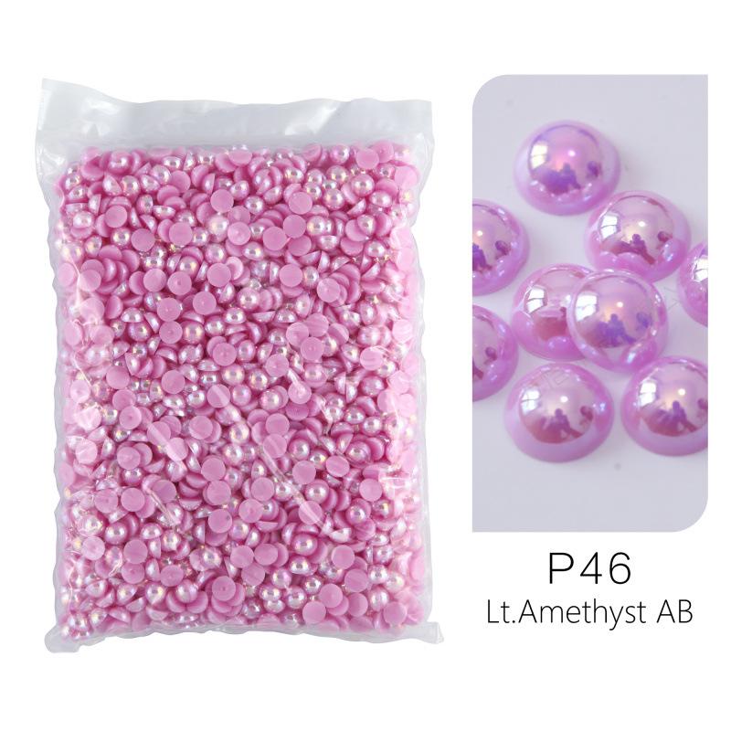 ABS Imitationsperle, Flachboden Halbrund Handyhülle Zubehör DIY Nagelkunst Perlen Schmuck Harzzubehör