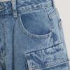 Blau gewaschene Cargohose mit mehreren Taschen, Y2k-Retro-High-Street-Mode, hohe Taille, Jeans, Paar, Harajuku, einfache lässige Hose mit weitem Bein