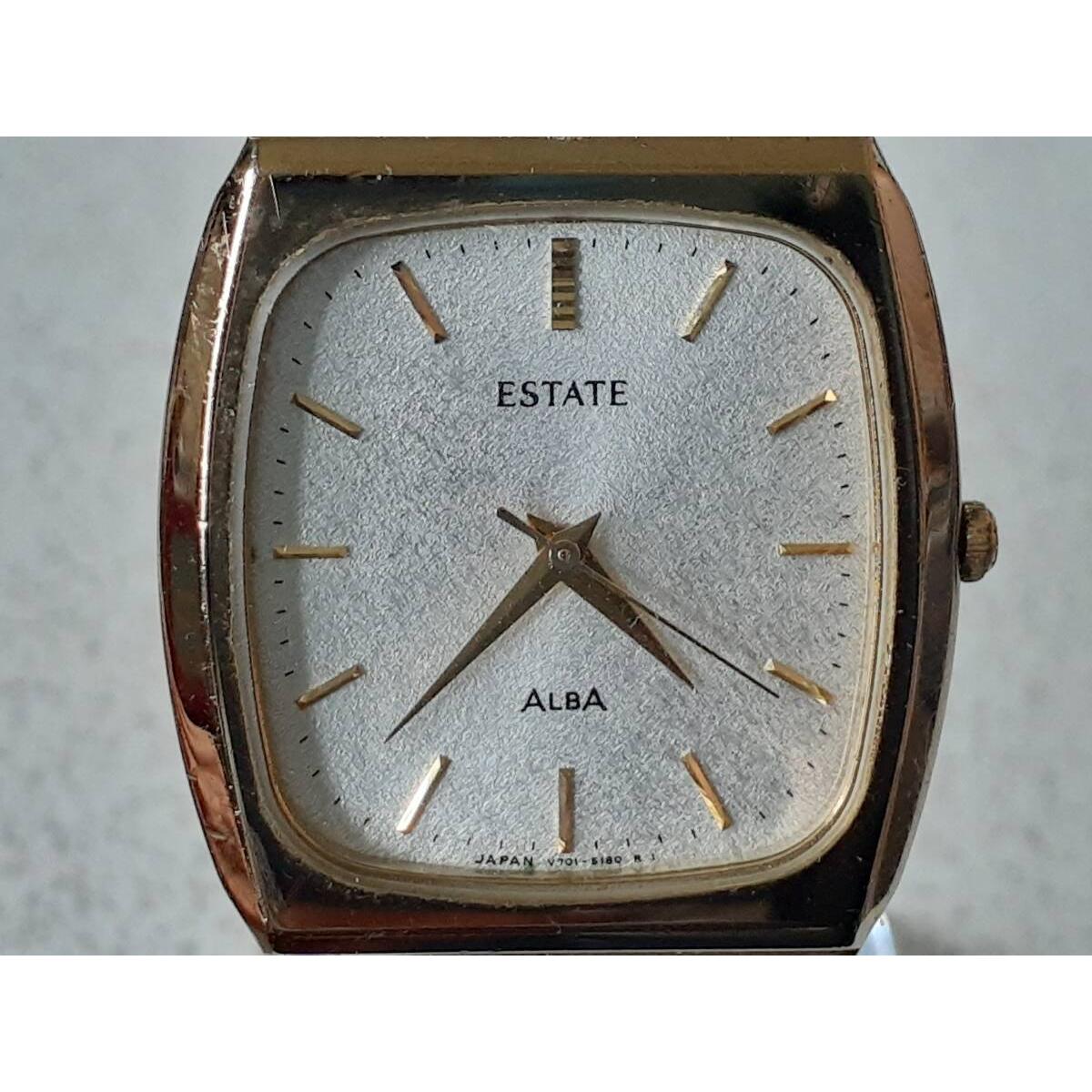 [Battery replaced] SEIKO ALBA ESTATE wristwatch square gold