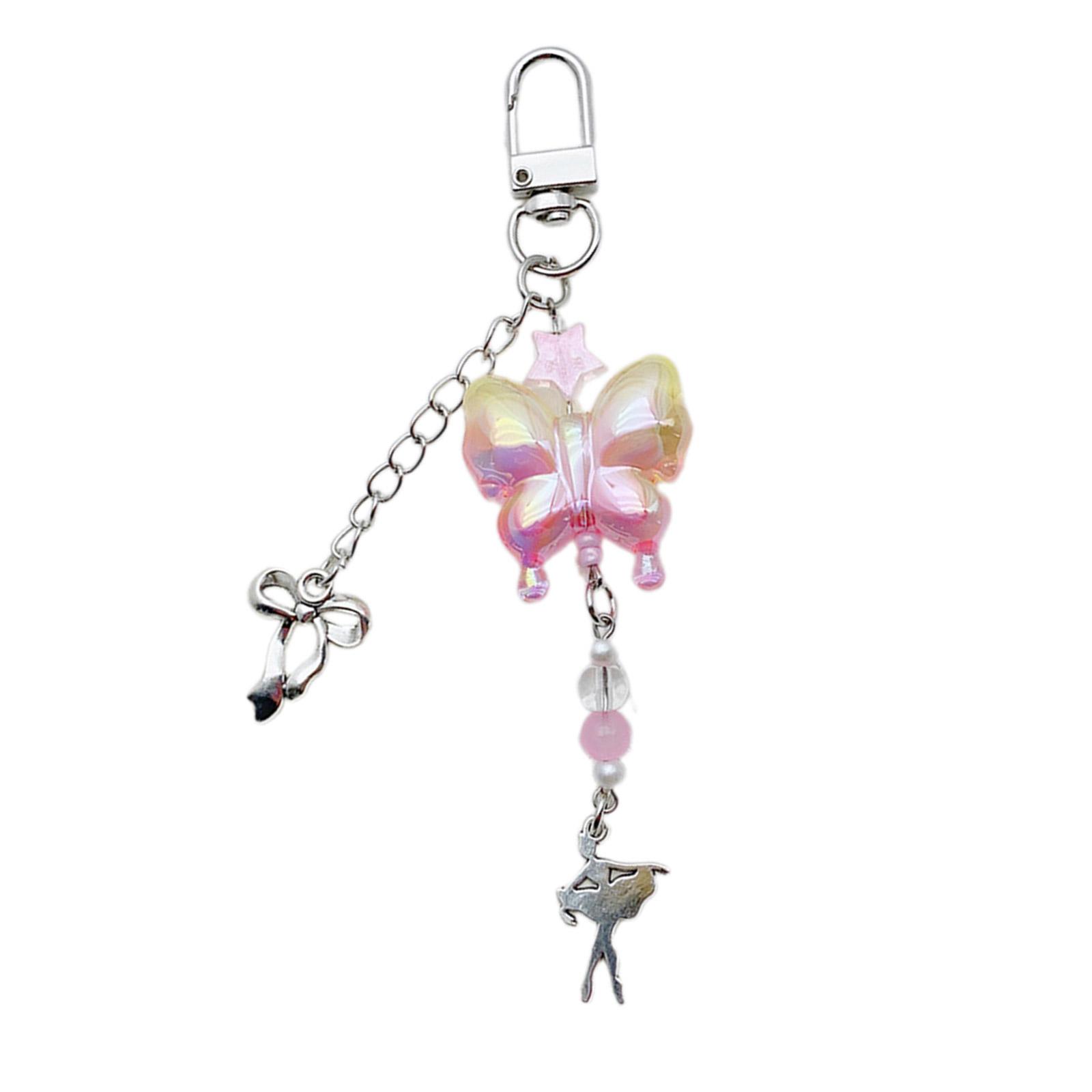 

Colorful Acrylic Butterfly Chain Keyring Pendant with Gradient Colors Eye catching Gradient Butterfly Keyring Pendant B розовый