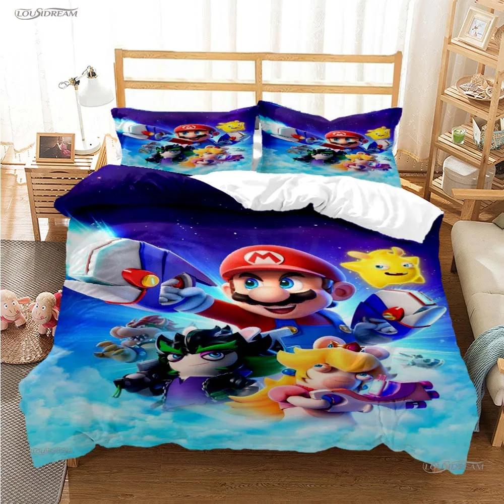 Mario Cartoon Game Cute All Season Duvet Cover Comforter Bedding Sets Soft Quilt Cover And Pillowcases Single/Double/Queen/King