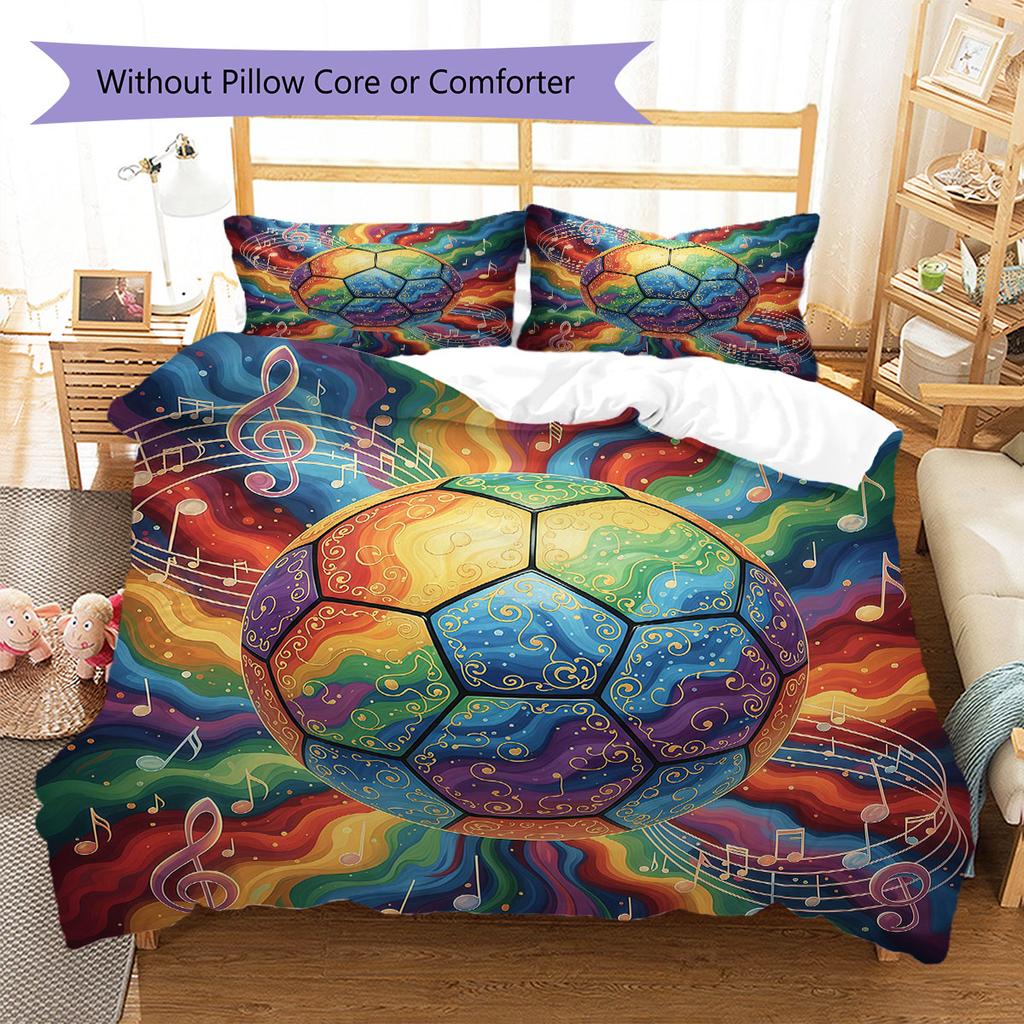 Rainbow ball, rose Pattern Bedding Quilt Set Quilt Cover Pillowcase Home Decoration Birthday Gift (1 * duvet cover + 2 * pillowcase, without core)