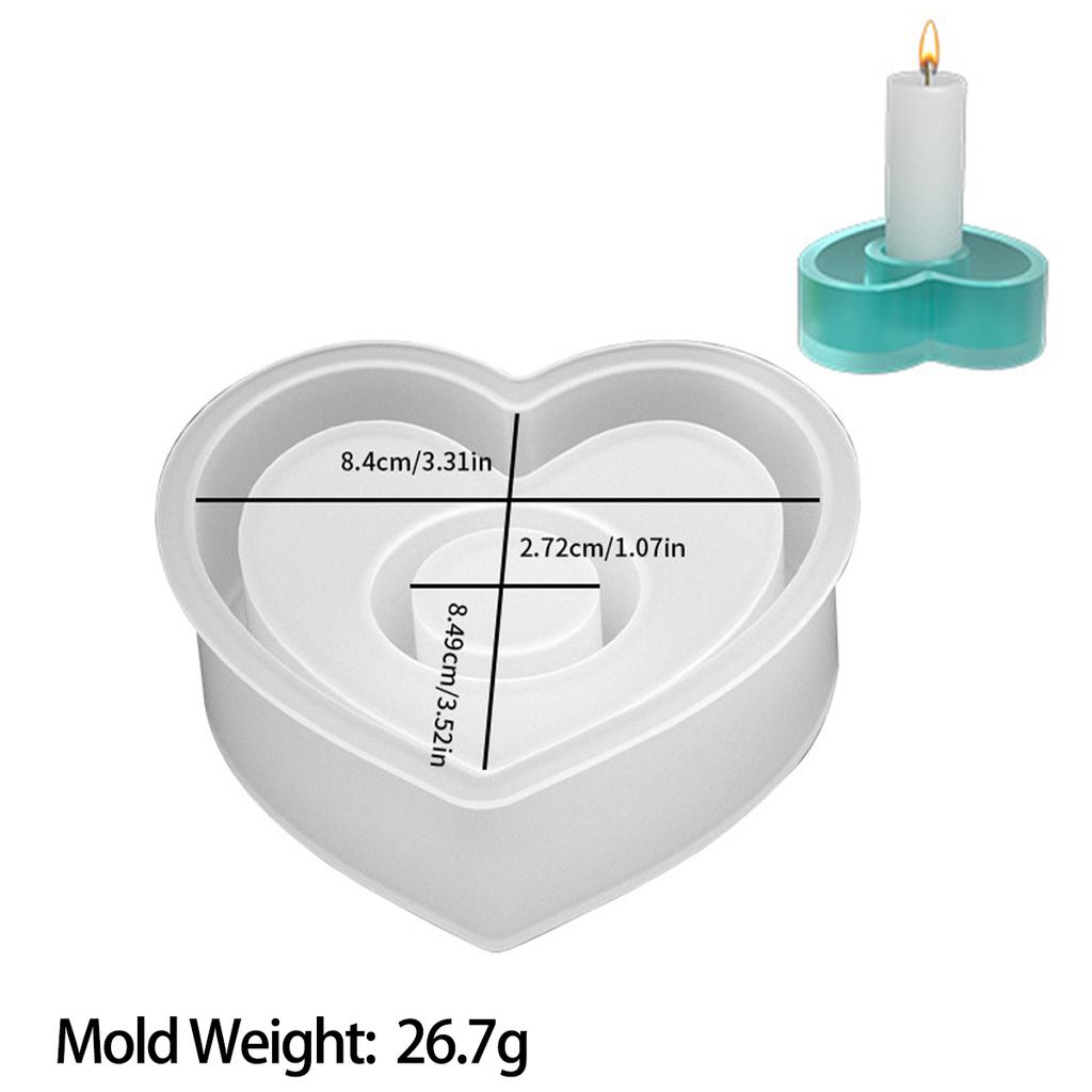 DIY Round Candle Holder Silicone Molds Star Heart Shape Plaster Resin Candlestick Mould Candle Accessories Tool Home Table Decor