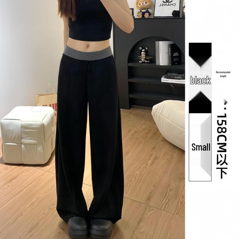 

Женские велюровые спортивные штаны больших размеров с пэчворком и широкими штанинами - Осенне-зимний облегающий крой L (105-120 jin)