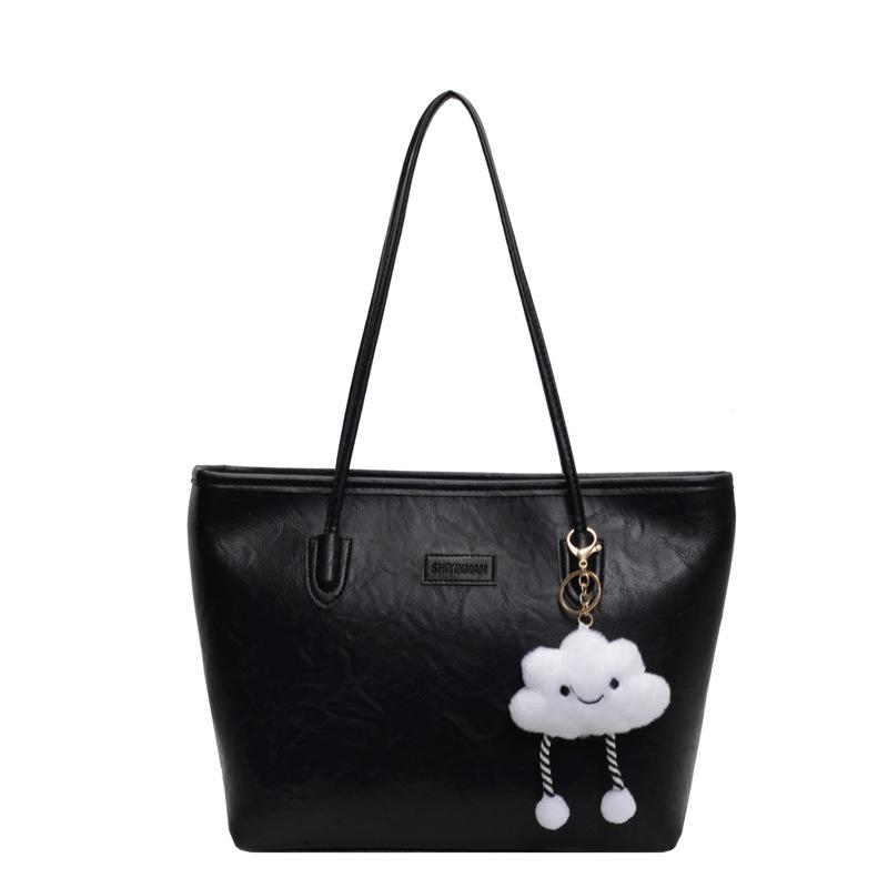 Retro-Tasche Damen große Kapazität neu Herbst vielseitig schlichte Umhängetasche strukturiert Pendler-Tragetasche