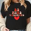Be Valentine's Day Love Letter Print T-Shirt - Casual Crew Neck, Short Sleeve, All-Season with Heart Detail, Valentines Da