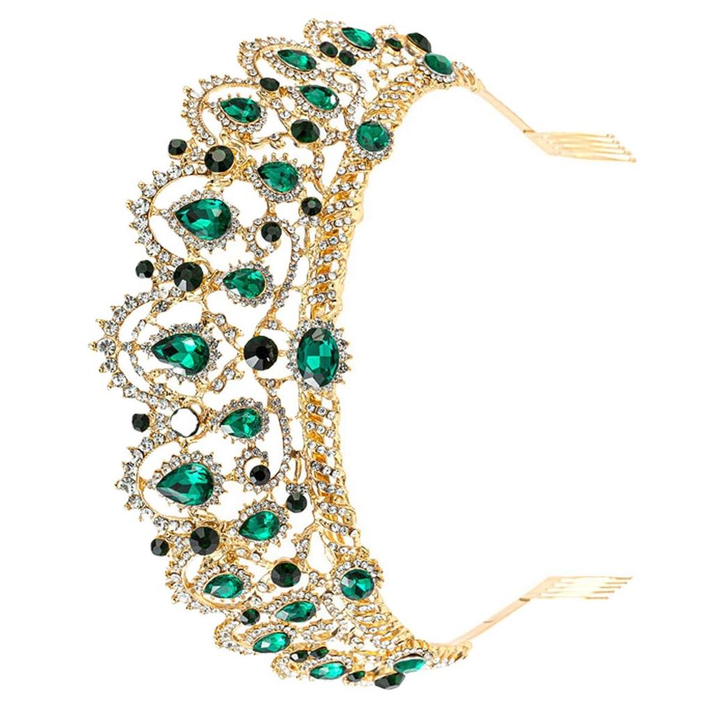 Elegant Party Headbands Crown Hair Hoop for Birthday Wedding Queen Headpiece for Girls Show Stage Costume