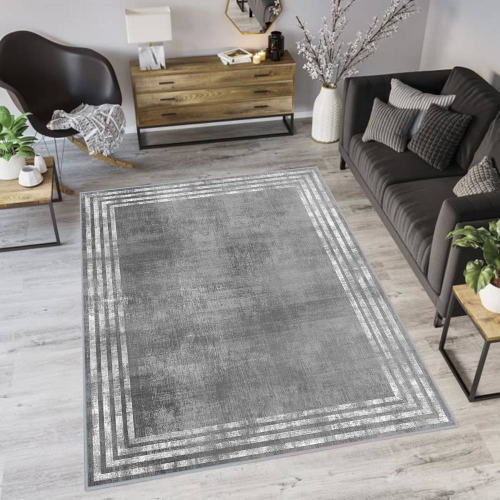 

Домашний моющийся ковер с принтом Eliana LNA0578 50x80 серый