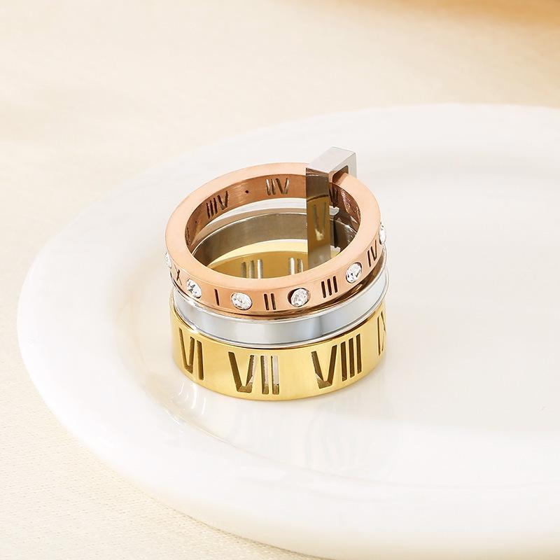 Stylish Roman Letter Multi-Ring Jewelry In European and American Design