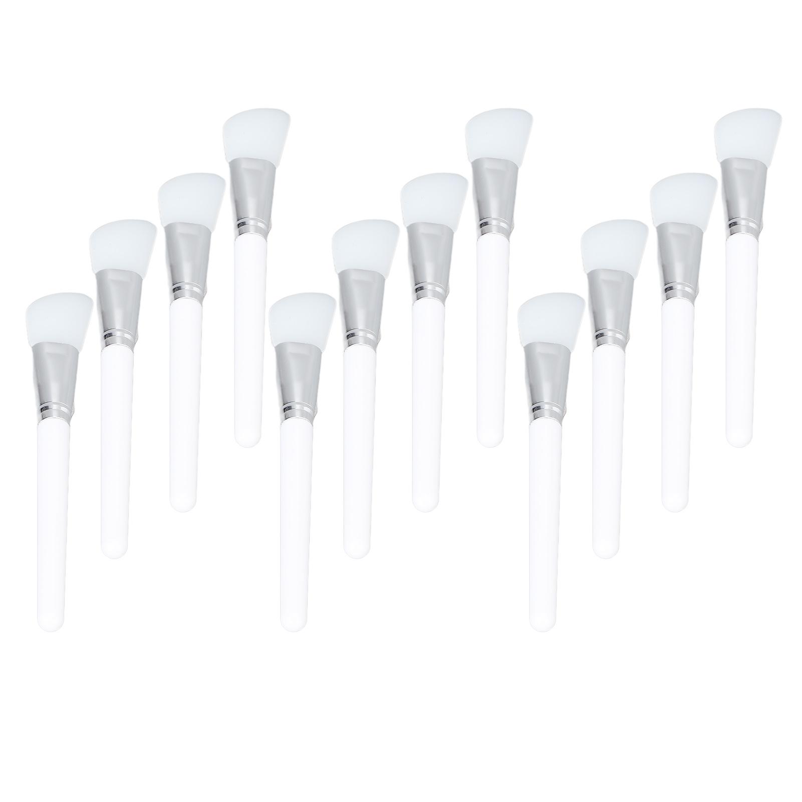 

12 шт. Силиконовая кисть для нанесения грязевой маски для лица, аппликатор для самостоятельной косметики, белый цвет