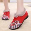 2025 Winter Cotton Shoes Embroidered Bag with Middle-aged and Elderly Warm Ethnic Wind Comfortable Soft Sole Mother Cotton Shoes