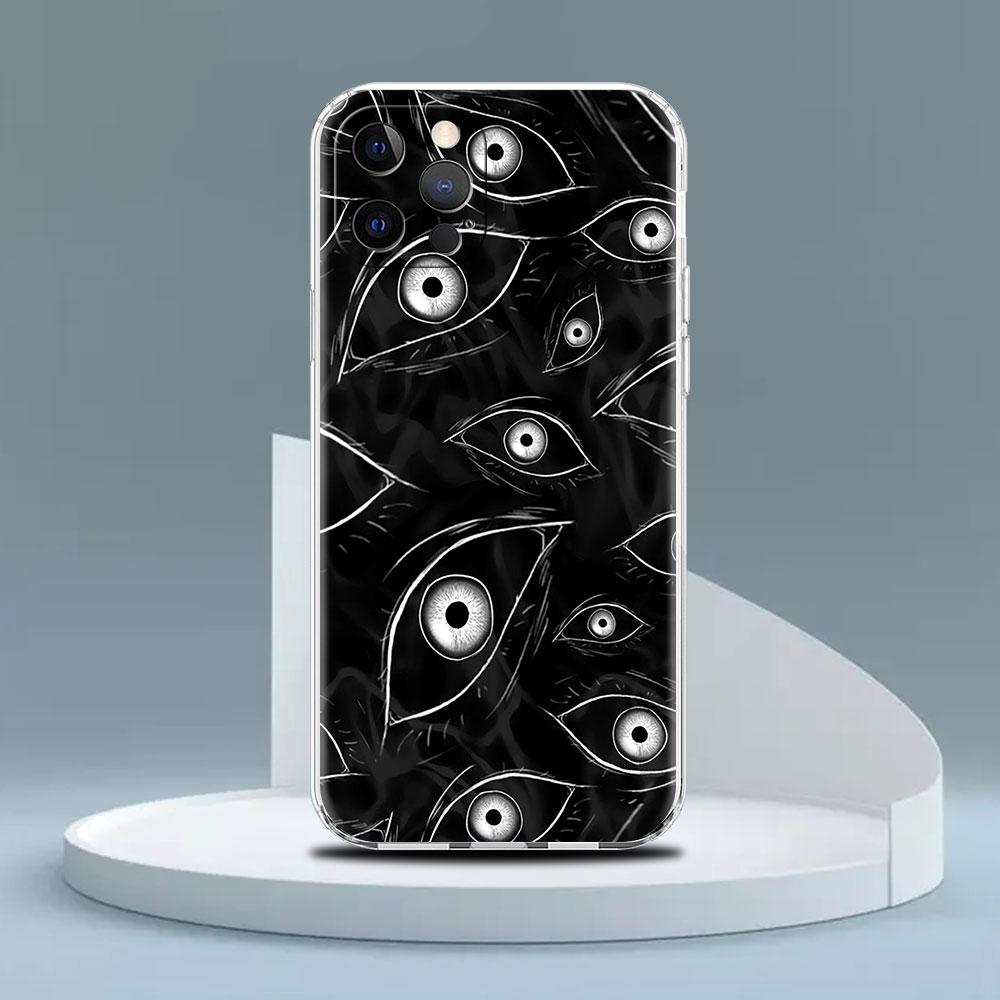 Scary Face Eyes Smiley Clear Case For Apple iPhone 13 11 14 12 Pro 7 8 Plus XR X XS Max 6 6S 13Pro Silicone Phone Cover