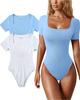 2023 Summer Women's Yoga Ribbed Short Sleeve Jumpsuit