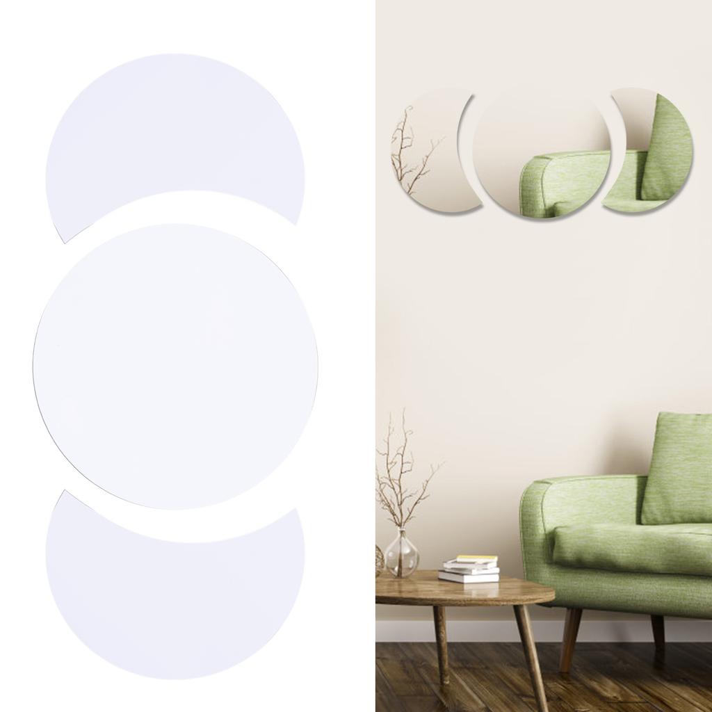 Acrylic Mirror Wall Sticker Sun Half Moon Shape Decorative Background Decal for Home Use