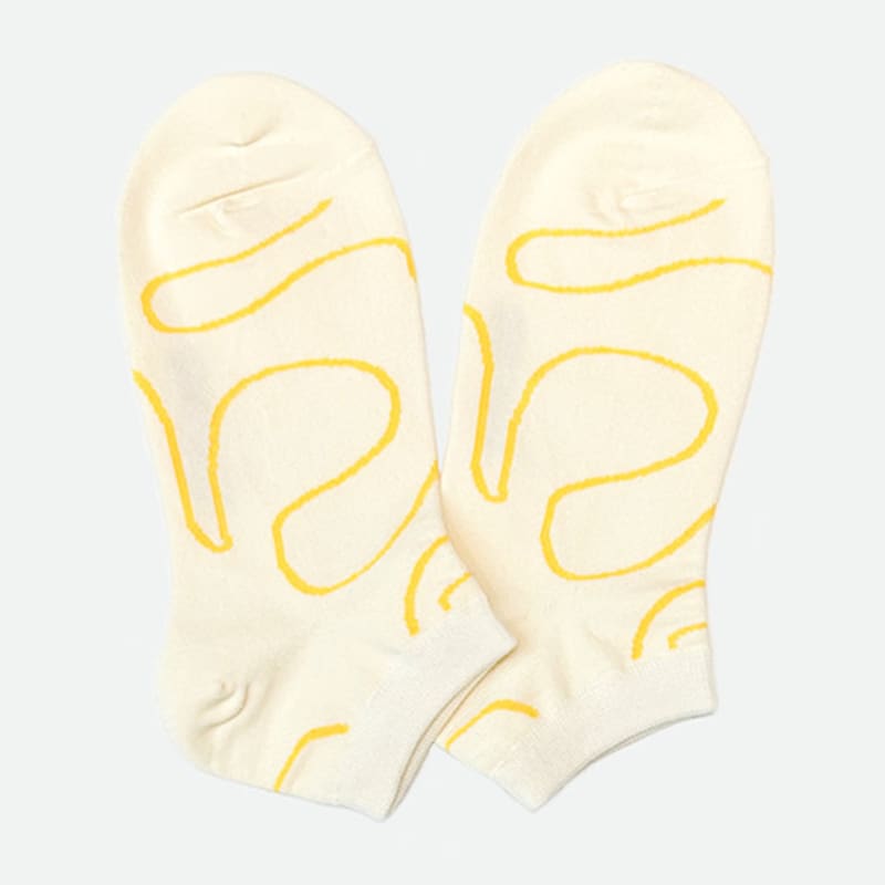 YELLOWSOCKS ANKLE SOCKS RIBBON IVORY