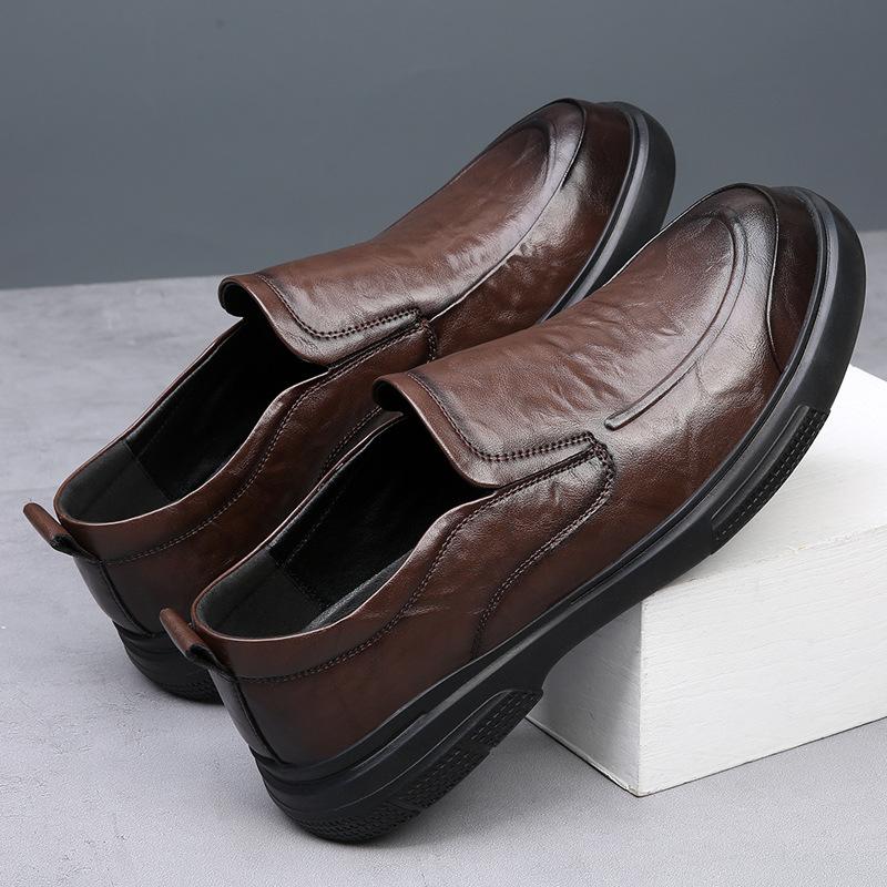 Men's leather shoes one-pedal men's shoes spring new soft-soled formal wear business breathable leather foot cover casual shoes men