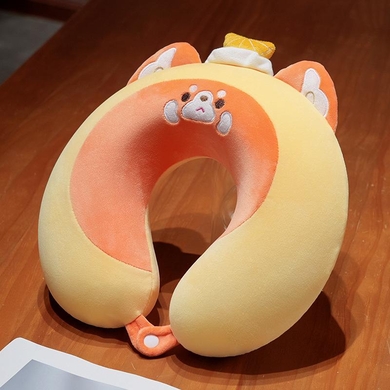 Cartoon Animal Cat U-Shaped Pillow Lunch Break Pillow Neck Pillow Office U-Shaped Pillow Girls Travel Convenient Neck Pillow