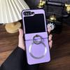Applicable to Samsung ZFlip6 mobile phone case folding screen sticker leather ZFLIP5 protective case zflip6 magnetic bracket case