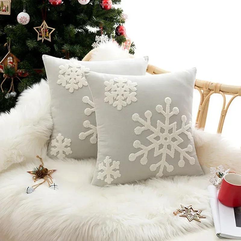 Christmas Throw Pillow Plush Cushion/ Pillow Cover for Sofa Living Room Decoration Nordic Pillowcases Home/ Bedroom Decor