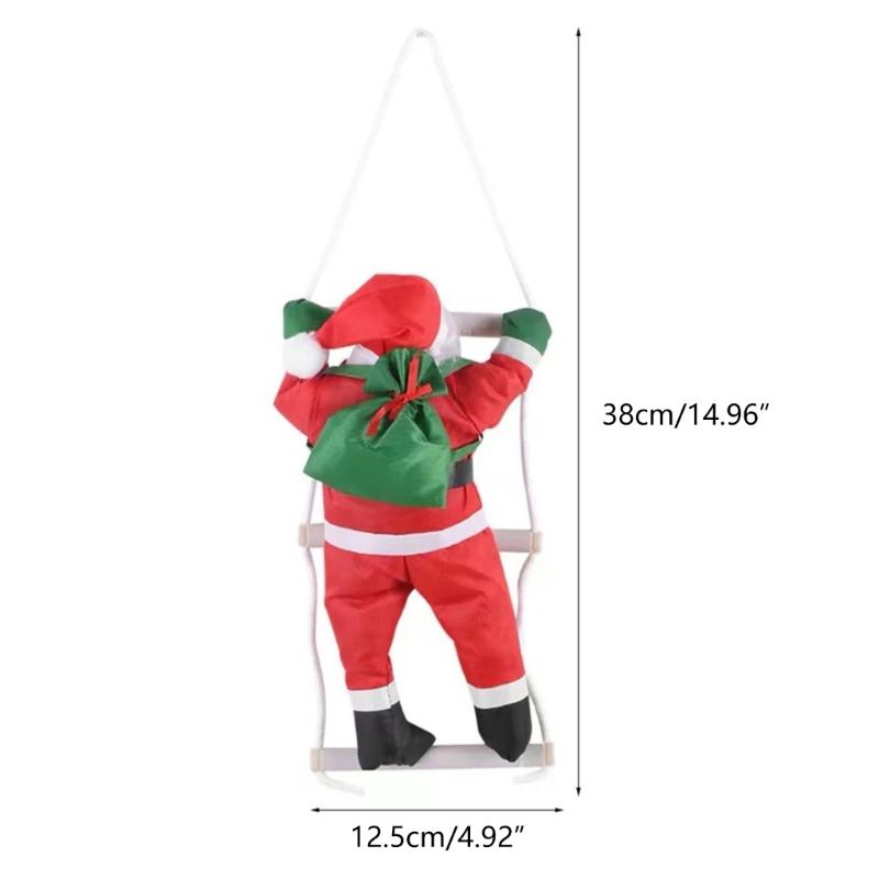Christmas Holiday Decor Ladder Rope Climbing Santa Christmas Tree Ornament Creative Tree Hangings Long Lasting