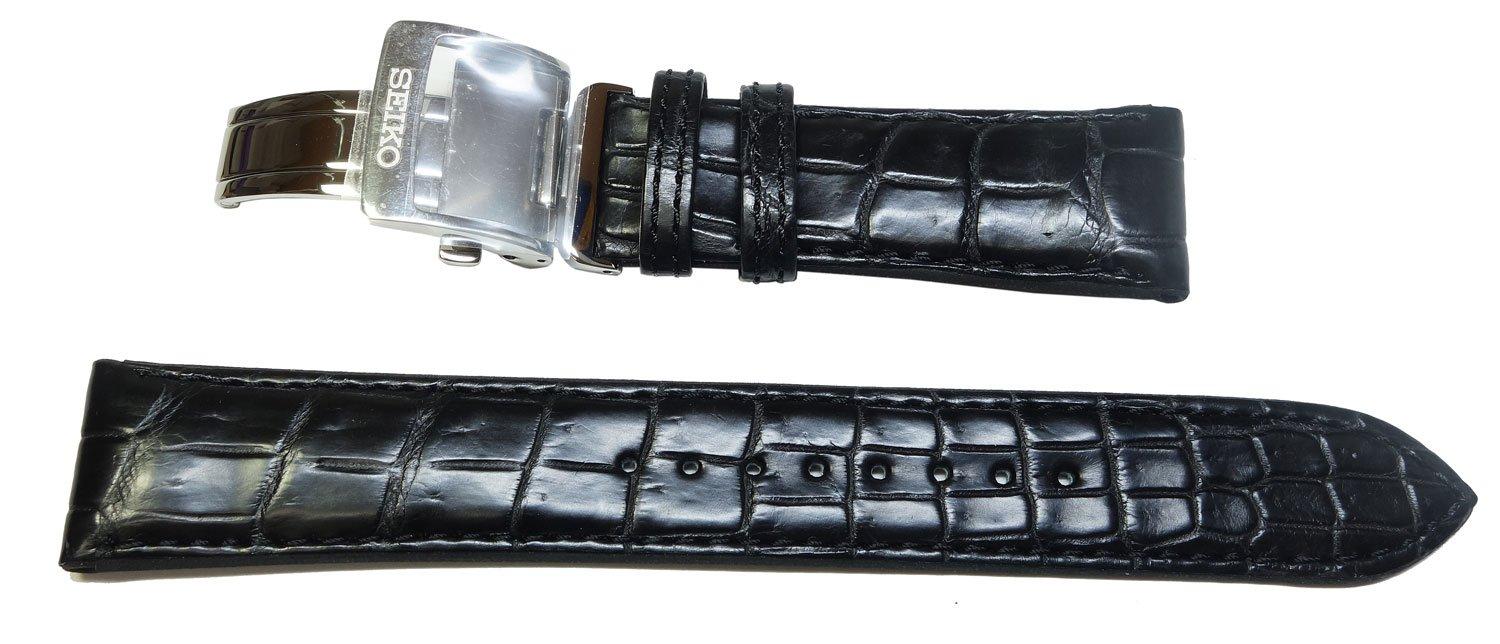 

Seiko 20 мм Механические Presage Оригинальные Часы Черный Ремешок из Крокодиловой Кожи, Кожа, SARD005/SARD009, L07Y017J9, Мужские