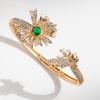 Premium Emerald Daisy Sunflower Bracelet Open Jewelry